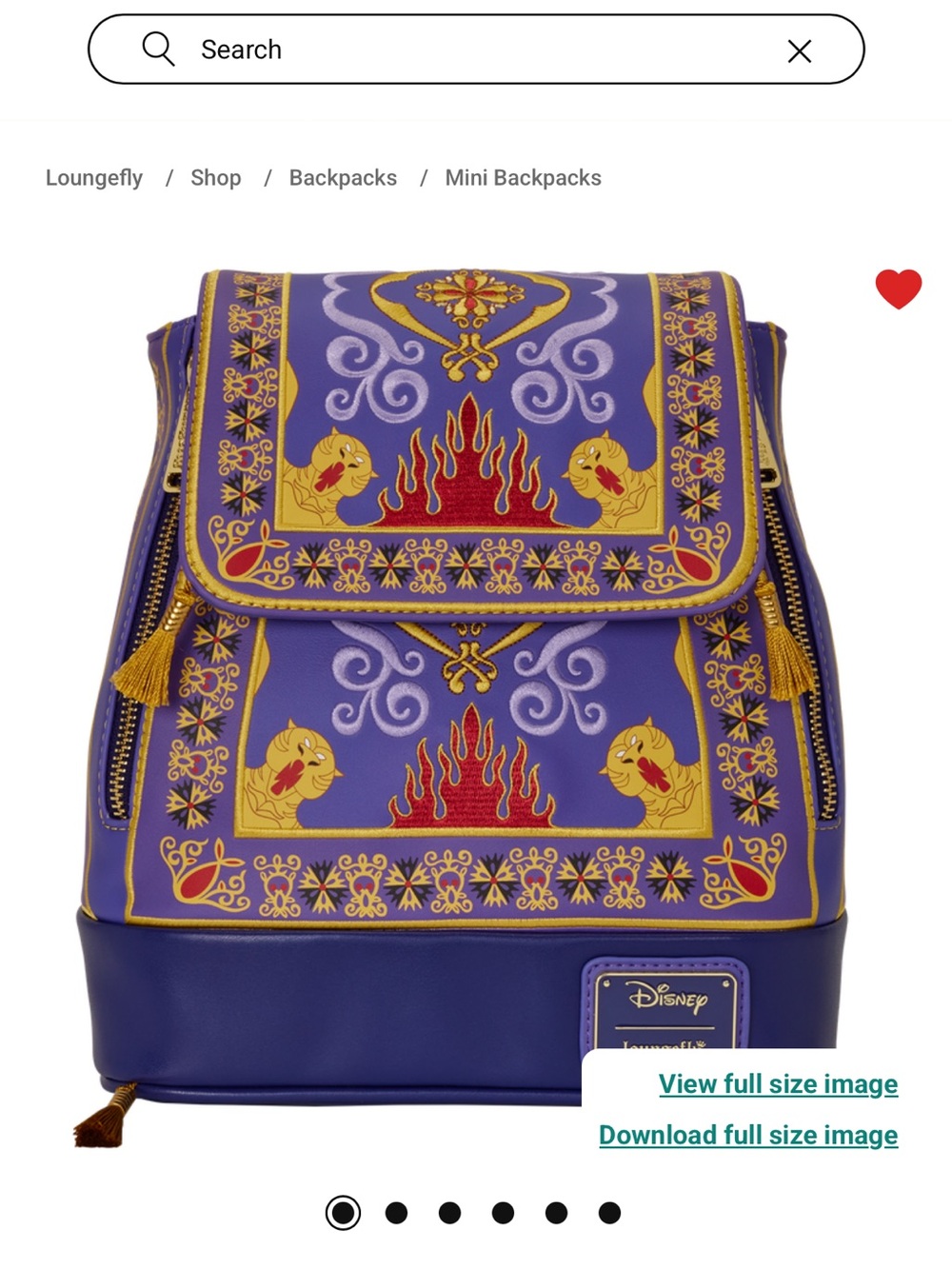 Loungefly Aladdin Exclusive Magic Carpet
Drawstring Mini Backpack & Wallet - Picture 8 of 14